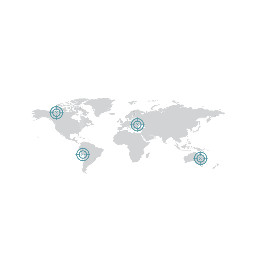 world map with targets