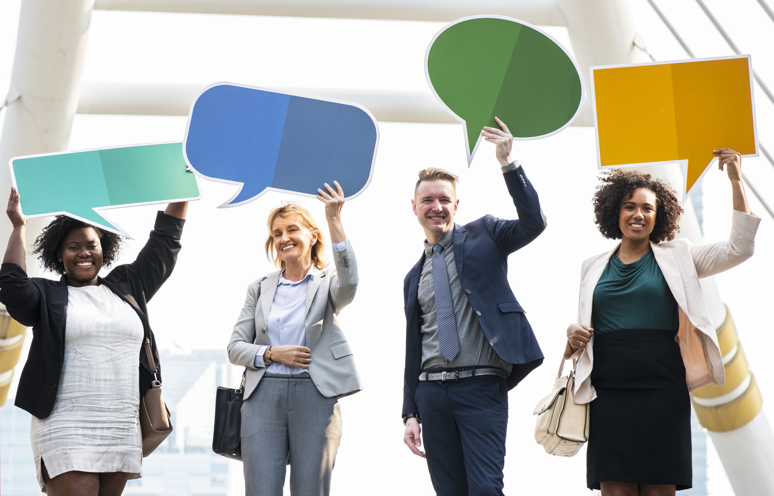 Business people speaking different languages - Multilingual Marketing